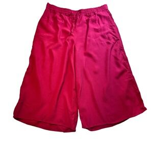 J Jill Wide Leg Crop Pants Drawstring Pockets Pink Culottes Lounge Size Large